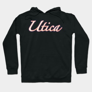 Utica Cursive Orange and Blue Hoodie